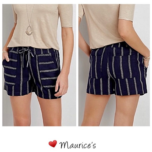 🌟 MAURICES High Rise Weekender Shorts Relaxed Lightweight Linen HighRise NWT$40 - Picture 3 of 6